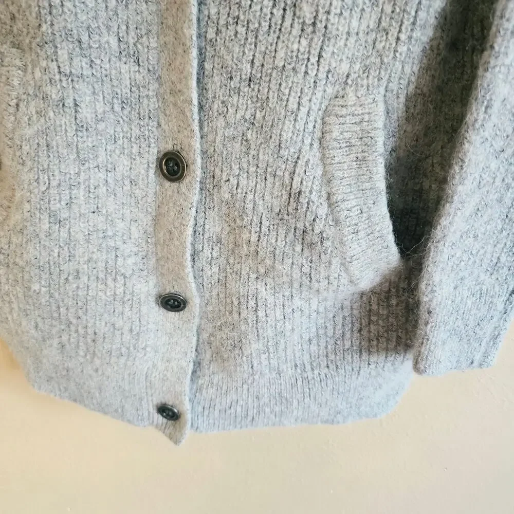 Free people alpaca wool blend gray oversized grandpa sweater